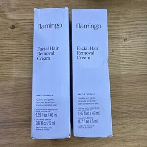 2 - Pack - Flamingo Facial Hair Removal Cream 1.35 fl.oz w/ Calming Serum